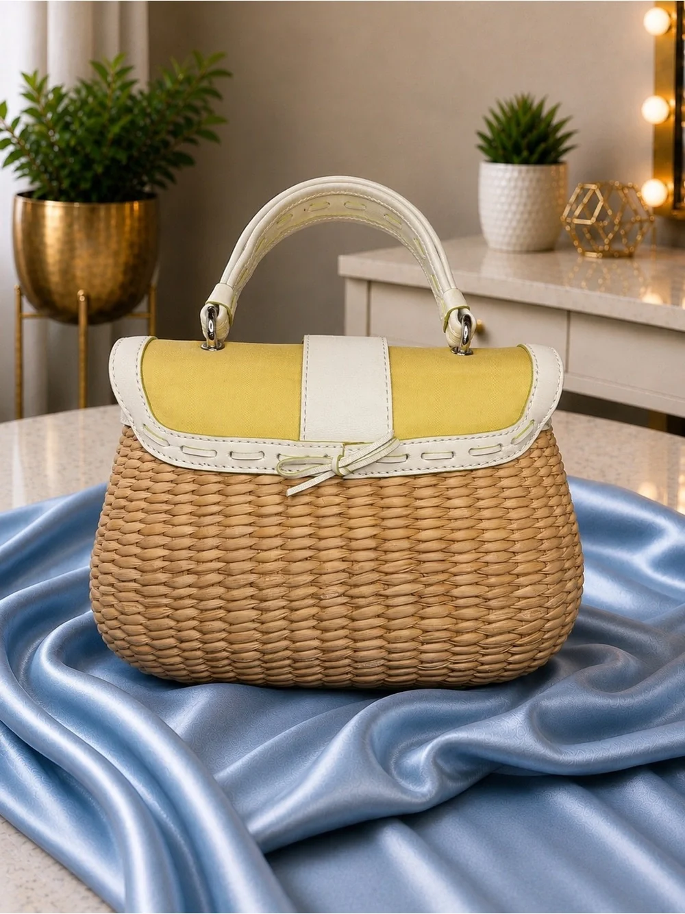 Coach A04K-6272 Vintage Hobo Straw Woven Hand Bag Limited Edition - Picture 4 of 11